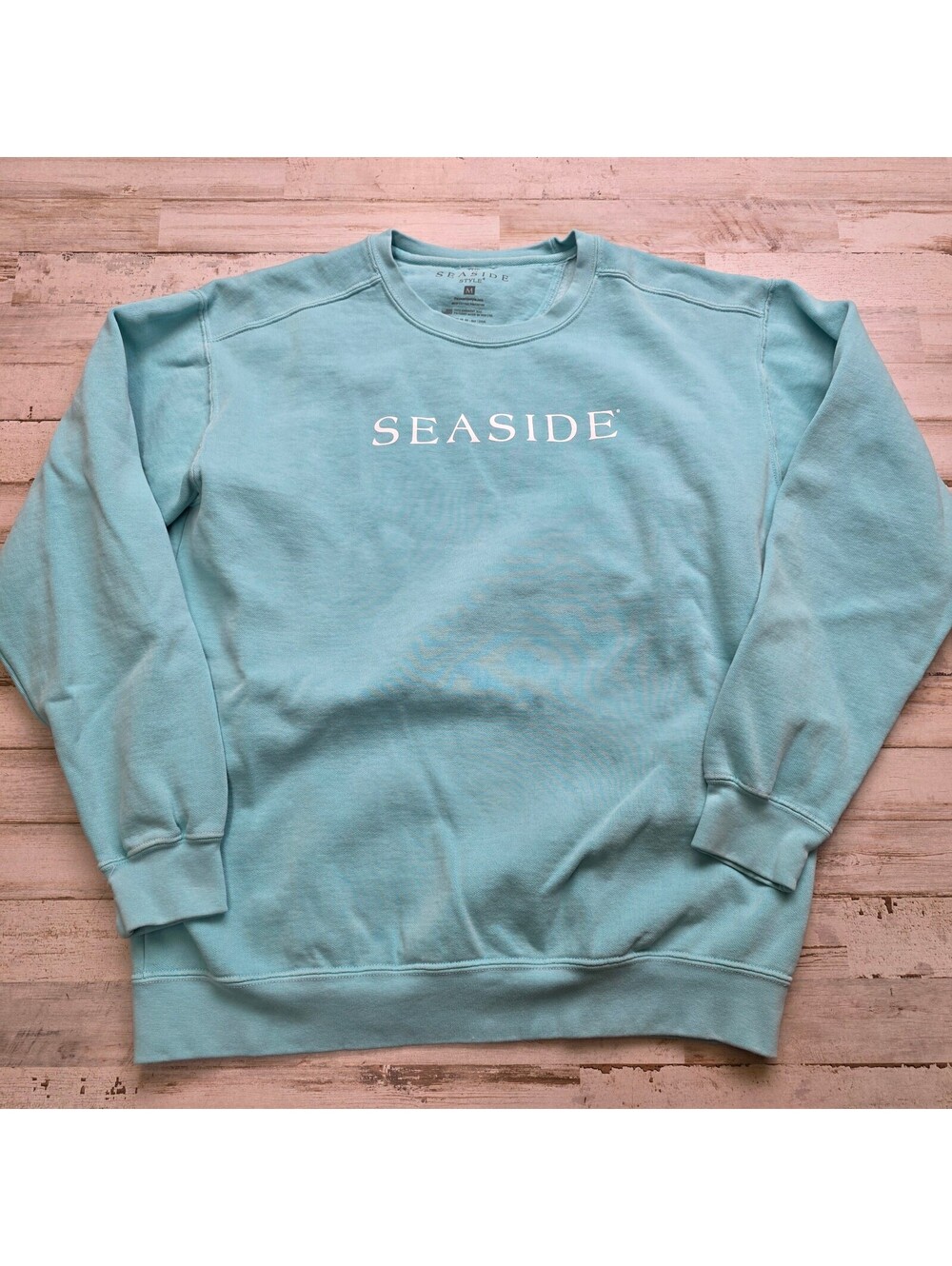 The Seaside Whatever Boat You Float Sweatshirt M Turquoise Beach Boat Pullover